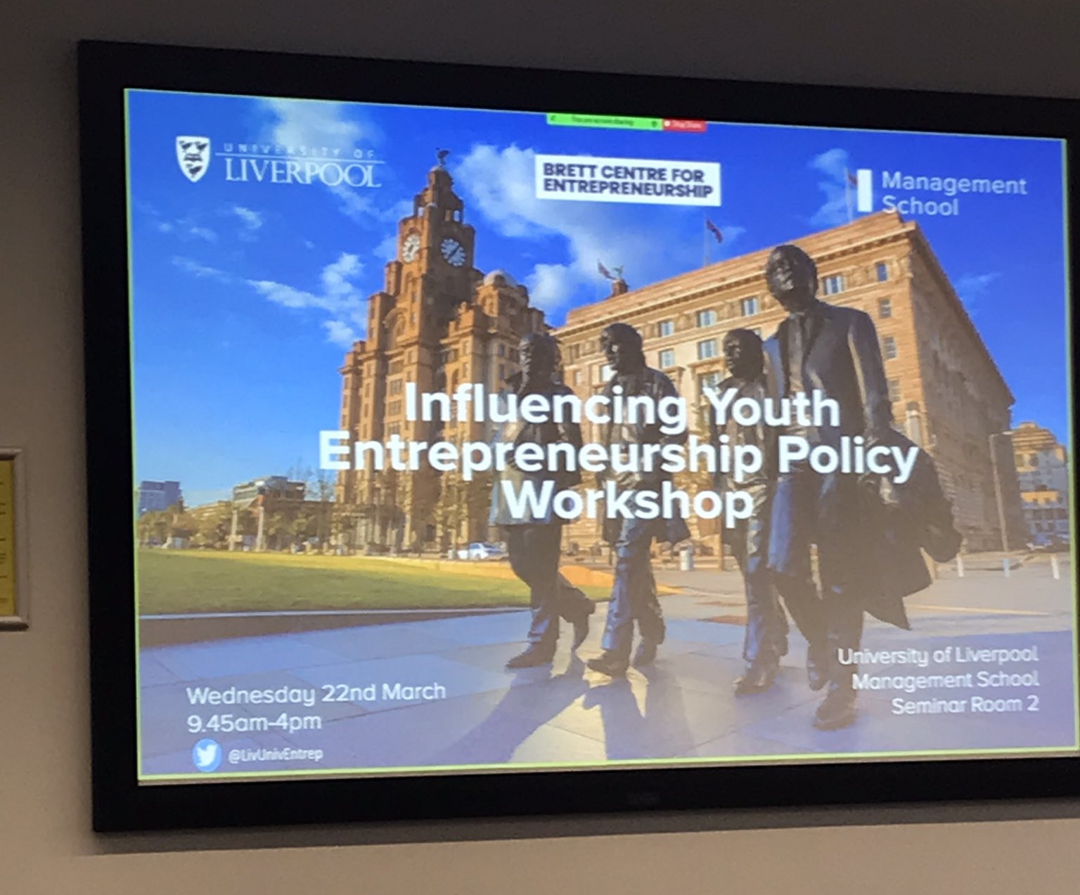 Introductory slide on PowerPoint of Diane's lecture at University of Liverpool.